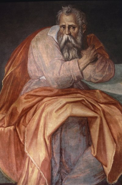 De Profeet Jeremia, Ospedale degli Innocenti, Florence door Alessandro Allori