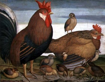 Haan, hen en kuikens door Alessandro Battaglia