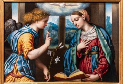 Annunciatie, c.1535-40 door Alessandro Bonvicino Moretto