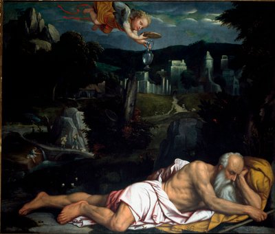 Elia slapend door Alessandro Bonvicino Moretto