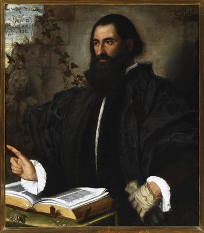 Portret van Pietro Andrea Mattioli door Alessandro Bonvicino Moretto
