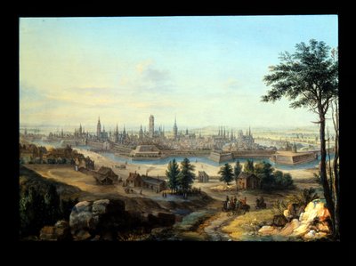 Een uitzicht op Danzig; Capriccio uitzicht op een paleis door Alessandro Greuenbroeck