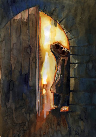 Een monnik in een spookkasteel door Alessandro Lonati