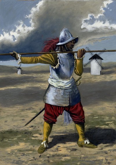 Een tercio, piekenier van de Spaanse infanterie tussen 1534 en 1704. Tekening door Alessandro Lonati door Alessandro Lonati