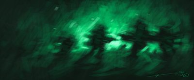 Slag, infrarood nachtzicht van soldaten door Alessandro Lonati