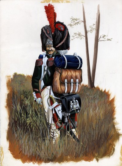 Eerste Keizerrijk (1804-1814 en 1815): grenadiersoldaten van de Koninklijke Garde van het Grote Napoleontische Leger in Italië door Alessandro Lonati