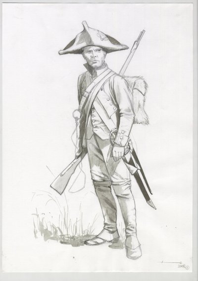 Eerste Keizerrijk (1804-1814 en 1815): kostuum van een soldaat van het Napoleontische leger, Franse kanonnier (Illustratie) door Alessandro Lonati