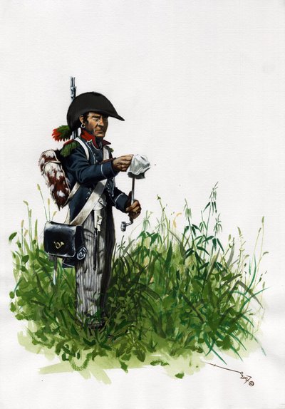 Eerste Keizerrijk (1804-1814 en 1815): soldaat infanterist jager van het grote Franse Napoleontische leger door Alessandro Lonati
