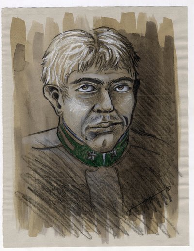 Eerste Wereldoorlog 1914-1918: portret van een jonge alpiene jager soldaat van het Italiaanse leger in 1915 door Alessandro Lonati