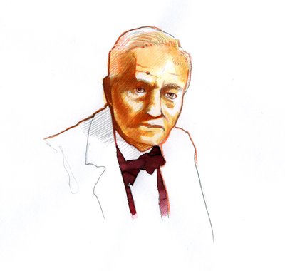 Portret van Alexander Fleming, Schotse bioloog (1881-1955) door Alessandro Lonati