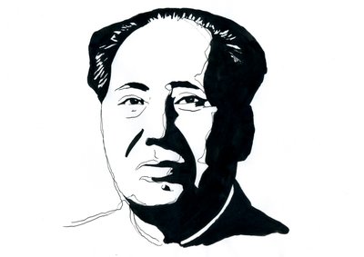 Portret van de Chinese communistische revolutionair en de grondlegger van de Volksrepubliek China Mao Zedong door Alessandro Lonati