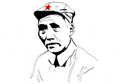 Portret van de Chinese communistische revolutionair en de grondlegger van de Volksrepubliek China Mao Zedong door Alessandro Lonati