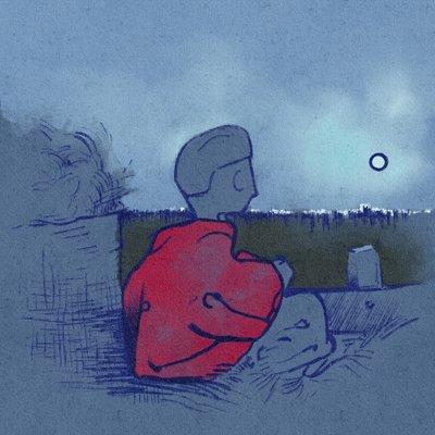 Portret van Egòruska die de steppe oversteekt op de kar door Alessandro Lonati