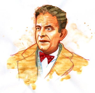 Portret van de Franse psychiater en psychoanalyticus Jacques Lacan (1901-1981) door Alessandro Lonati