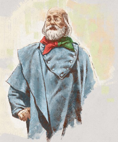 Portret van generaal Giuseppe Garibaldi door Alessandro Lonati
