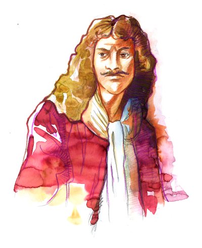 Portret van Jean Baptiste Poquelin, alias Molière (1622-1673) door Alessandro Lonati