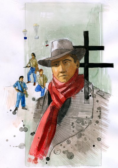 Portret van Jean Moulin, prominent lid van het Verzet in Frankrijk tijdens de Tweede Wereldoorlog (Illustratie) door Alessandro Lonati