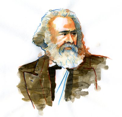 Portret van Karl Marx (1818-1883), filosoof en politiek theoreticus door Alessandro Lonati