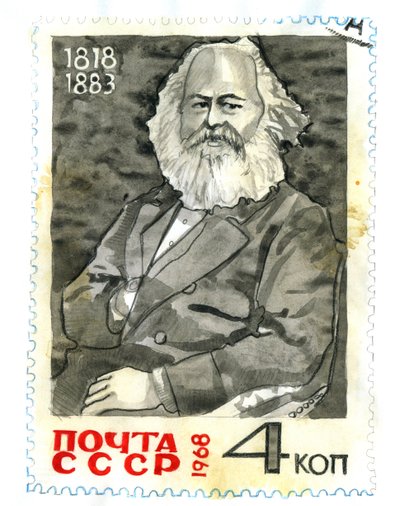 Portret van Karl Marx (1818-1883), filosoof en politiek theoreticus door Alessandro Lonati