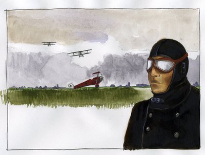 Portret van Manfred von Richthofen, de Rode Baron (1892-1918) Duitse piloot door Alessandro Lonati