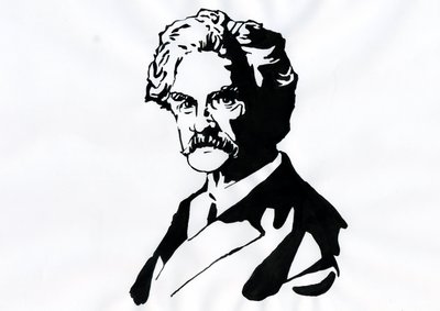 Portret van Mark Twain (1835-1910) door Alessandro Lonati