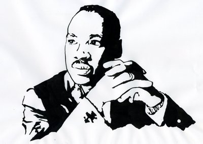 Portret van dominee Martin Luther King (1929-1968) (Illustratie) door Alessandro Lonati