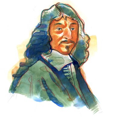 Portret van René Descartes (1596-1650), Franse filosoof en schrijver door Alessandro Lonati