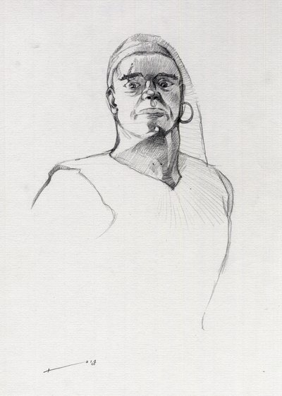 Portret van een piraat (kaper) of buste van een zeeman door Alessandro Lonati