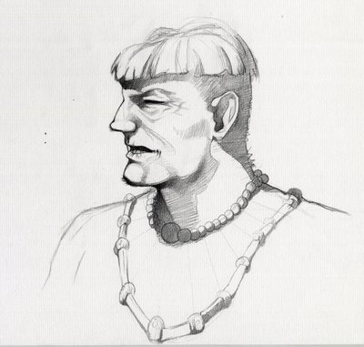 Portret van een piraat (kaper) of buste van een matroos (Illustratie) door Alessandro Lonati