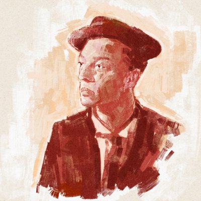 Portret van regisseur en acteur Buster Keaton (illustratie) door Alessandro Lonati