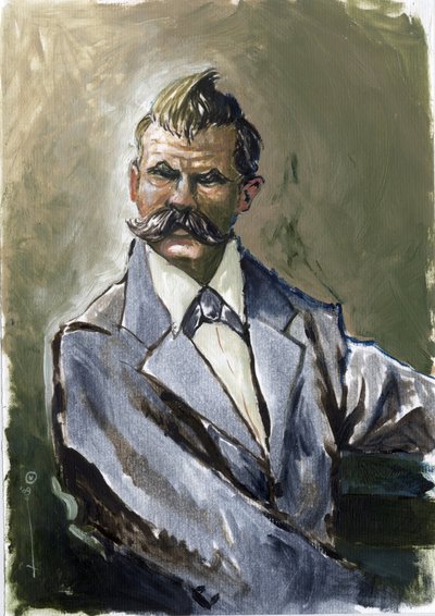 Portret van de Duitse filosoof Friedrich Nietzsche (1844-1900) door Alessandro Lonati