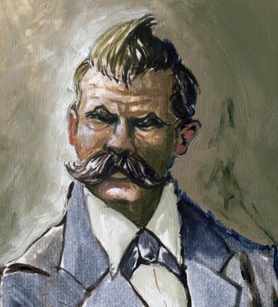 Portret van de Duitse filosoof Friedrich Nietzsche (1844-1900) door Alessandro Lonati