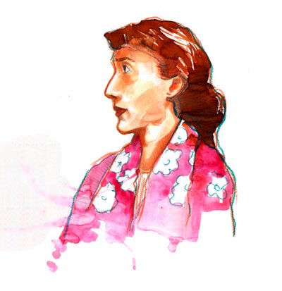 Portret van de schrijver Virginia Woolf (1882-1941) door Alessandro Lonati