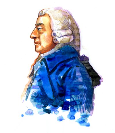 Portret van de filosoof en econoom Adam Smith (1723-1790) door Alessandro Lonati
