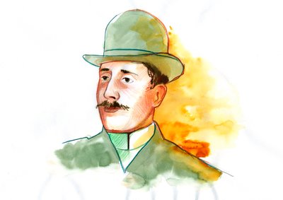 Portret van de dichter Guillaume Apollinaire (1880-1918) door Alessandro Lonati