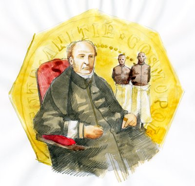 Representatie van Victor Schoelcher (1804-1893) Franse politicus Illustratie door Alessandro Lonati door Alessandro Lonati