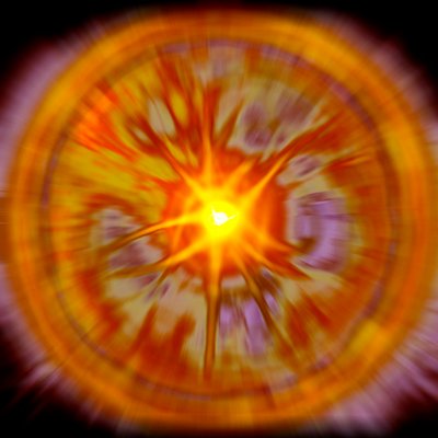 Representatie van de Oerknal aan het begin van het universum (Kosmogonie) door Alessandro Lonati
