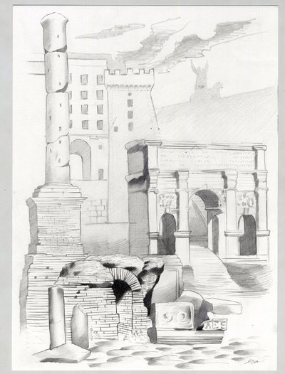 Ruïnes uit de Romeinse tijd in Rome, Forum door Alessandro Lonati
