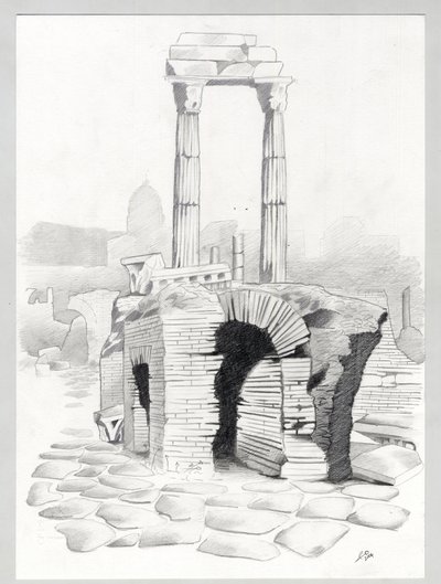 Ruïnes uit de Romeinse tijd in Rome, Forum (foro romano) door Alessandro Lonati