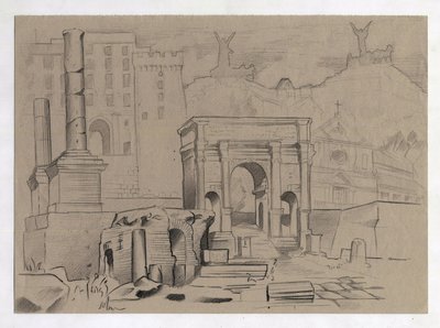 Ruïnes uit de Romeinse tijd in Rome, Forum (foro romano) door Alessandro Lonati