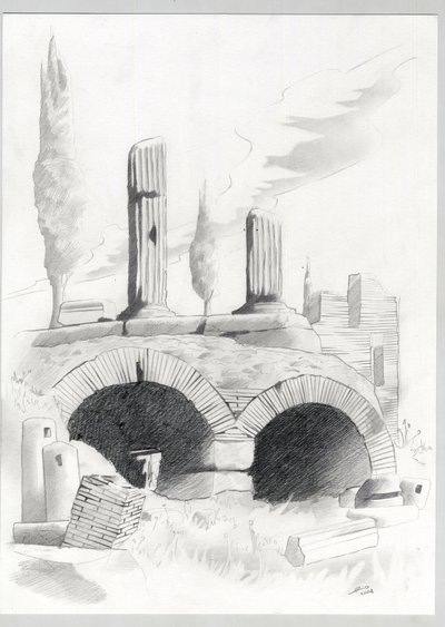 Ruïnes uit de Romeinse tijd in Rome, Forum (foro romano) door Alessandro Lonati