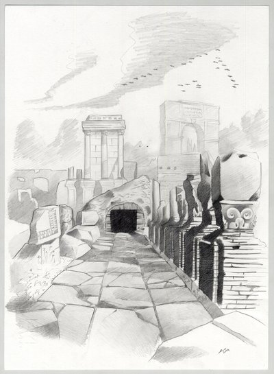 Ruïnes uit de Romeinse tijd in Rome, Forum (foro romano) door Alessandro Lonati