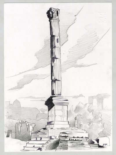 Ruïnes uit de Romeinse tijd in Rome, Forum (foro romano) door Alessandro Lonati