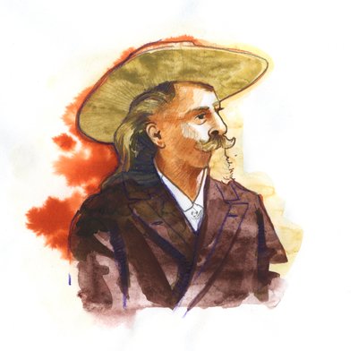 William Frederick Cody - Bekend als Buffalo Bill - Portret van Buffalo Bill (1846-1917), Kolonel William Cody door Alessandro Lonati