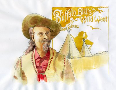 William Frederick Cody - Bekend als Buffalo Bill - Portret van Buffalo Bill (1846-1917), Kolonel William Cody door Alessandro Lonati