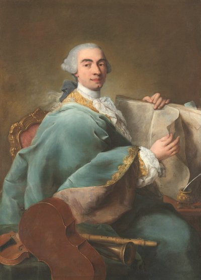Portret van een muzikant door Alessandro Longhi