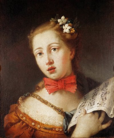 Portret van een jonge zanger, 18e eeuw door Alessandro Longhi