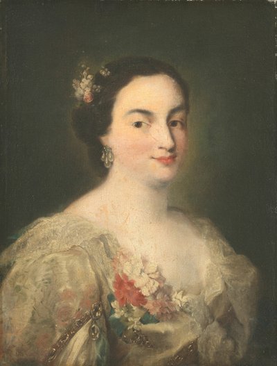 Portret van een jonge vrouw, ca. 1760 door Alessandro Longhi