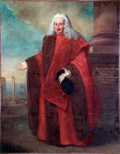 Portret van de Senator van de Republiek Venetië Angelo Memmo I Schilderij door Alessandro Longhi (1733-1813) 1770 Venetië, Correr Museum door Alessandro Longhi