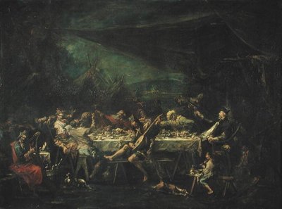 Boheems huwelijksbanket, c.1730-35 door Alessandro Magnasco
